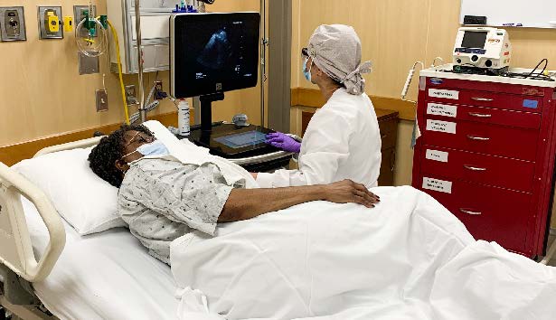 A patient receives an echocardiogram at The Ohio State University Wexner Medical Center to test for dilated cardiomyopathy. The dangerous heart condition is often caused by an inherited gene mutation, and a new study finds the disease is more prevalent among Black families than white families.