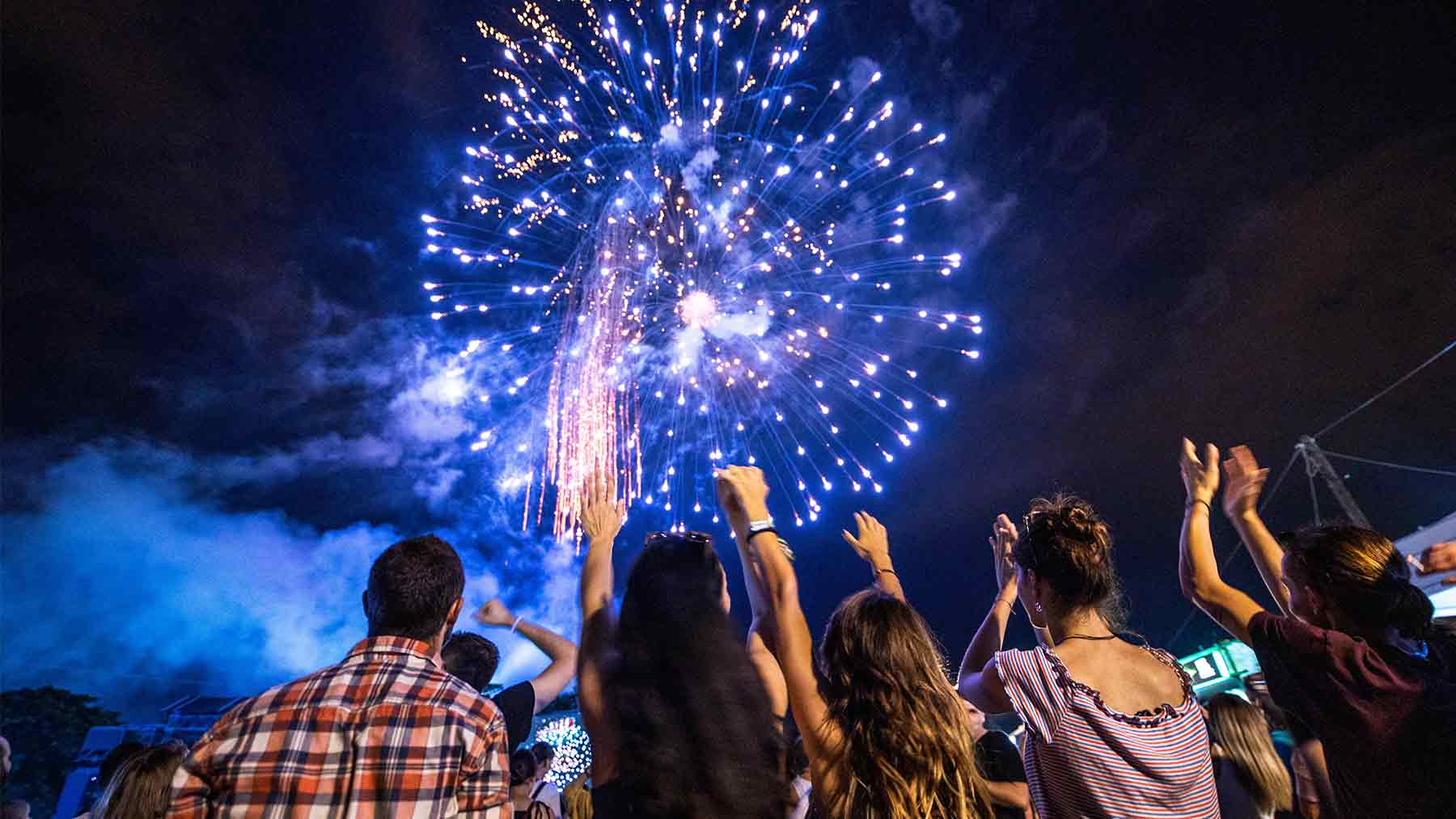 People watching fireworks