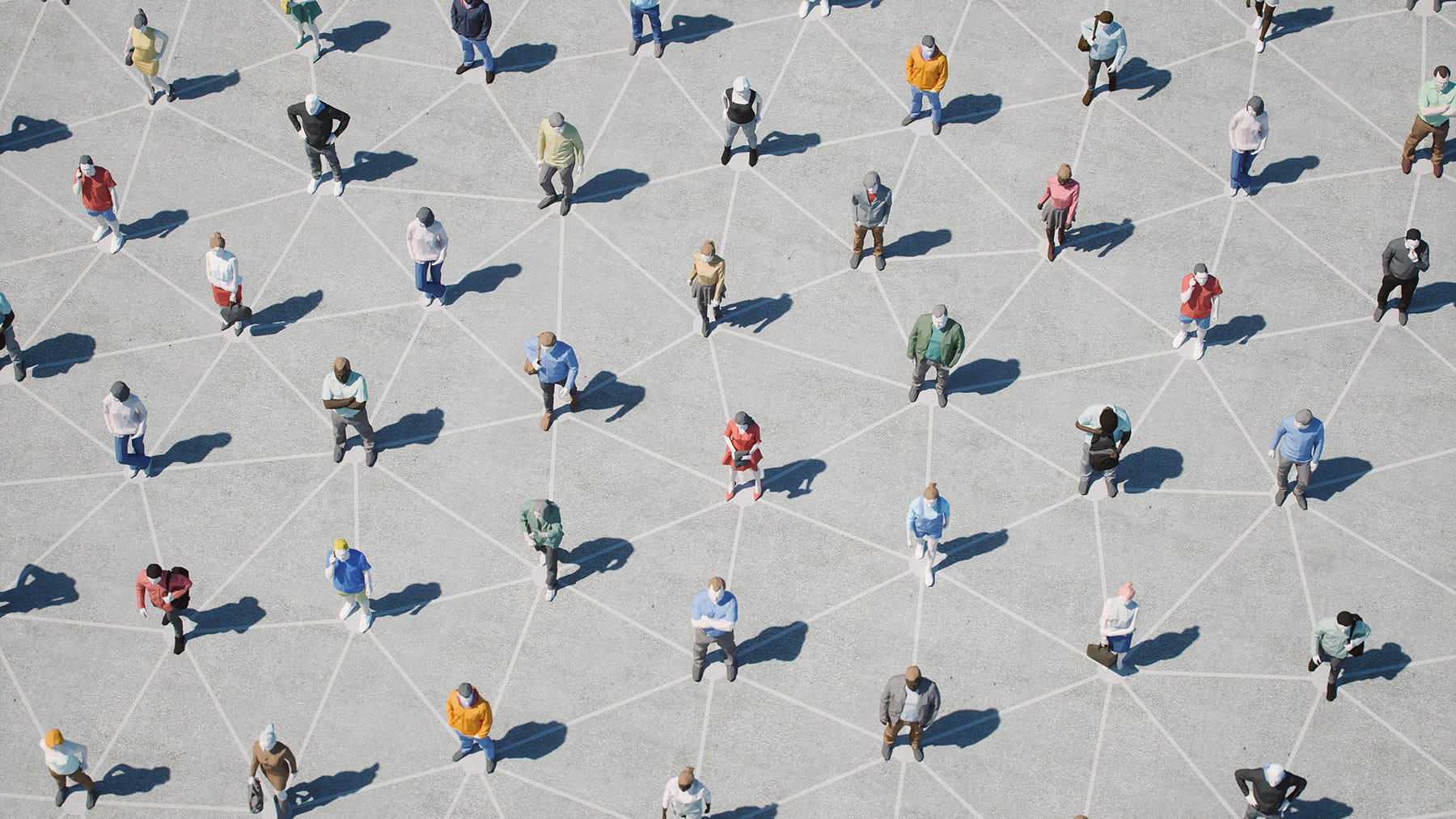 aerial shot of people