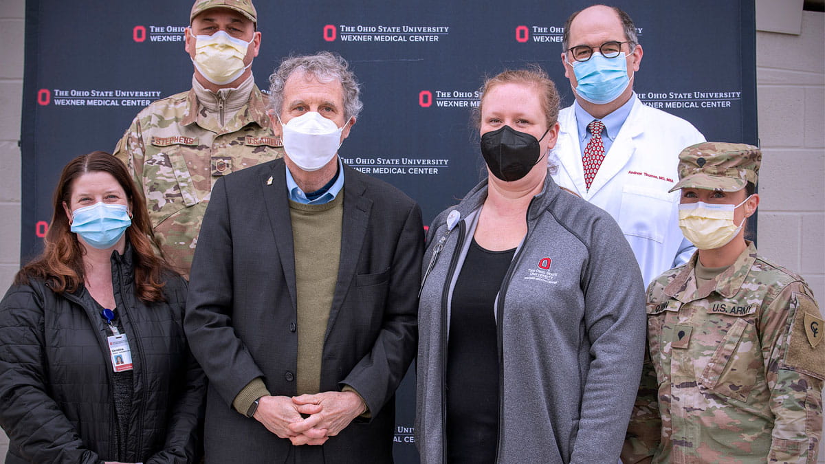 Sen. Brown tours COVID-19 testing site at CAS – Wexner Medical Center