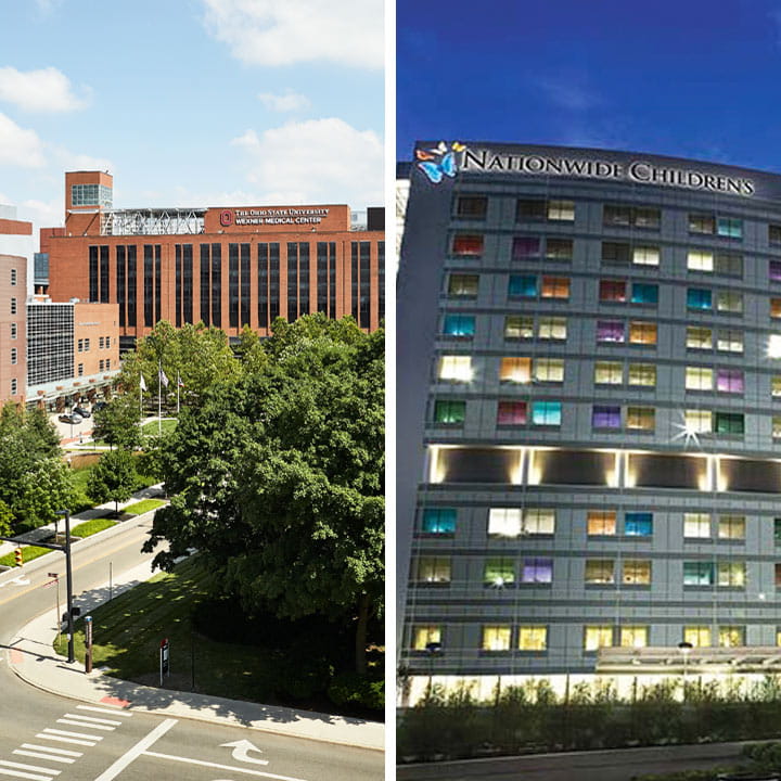 The Ohio State University Wexner Medical Center and Nationwide Childrens Hospital building images