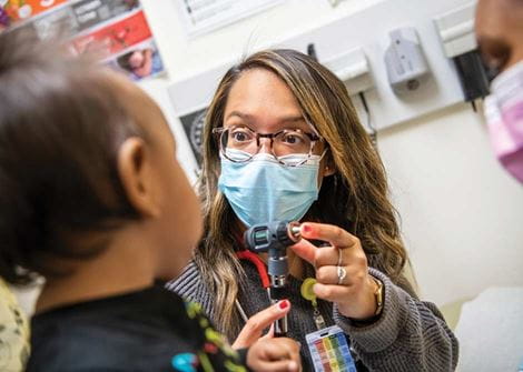 child patient exam
