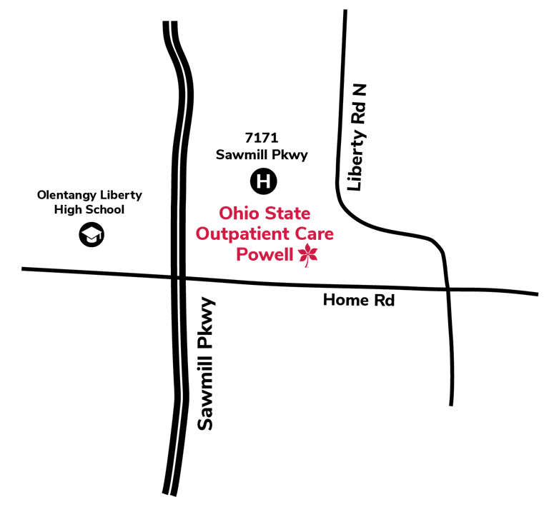 The Ohio State University Wexner Medical Center Outpatient Care Powell location map