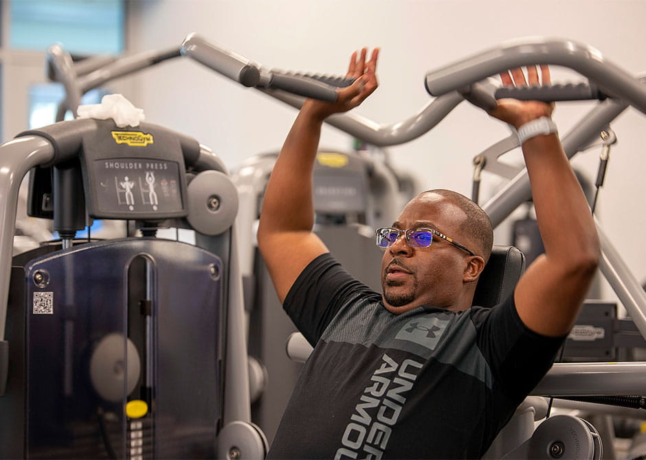 Man using gym machine