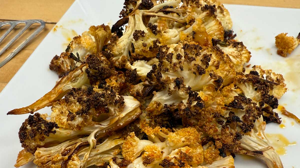 roasted cauliflower on a plate