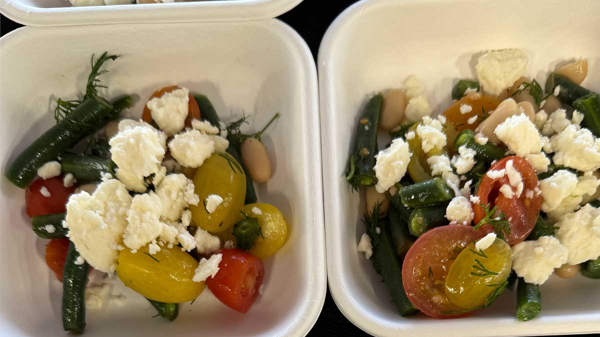 green bean salad on a plate