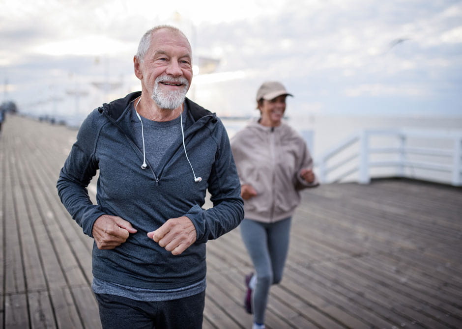 older man running