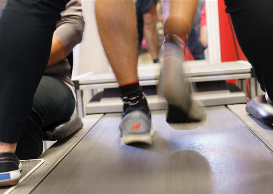 man walking on treadmill