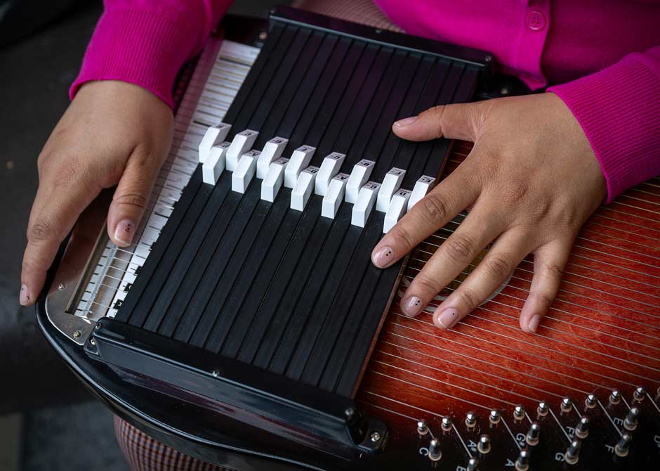 Music therapy instrument closeup