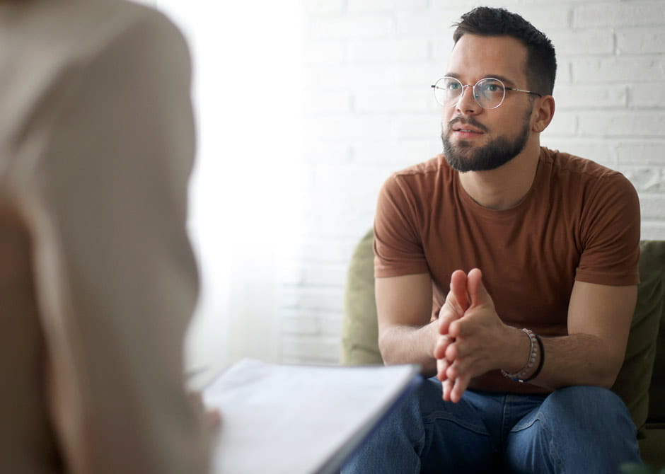 man in a therapy session